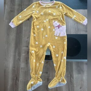 🐻 CARTER’S Yellow Kids One Piece with Heart and Bear Design - 24M